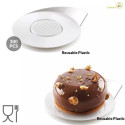 Set 100 vassoi monoporzioni rotondi in plastica bianca da 86 mm, riutilizzabili da Silikomart