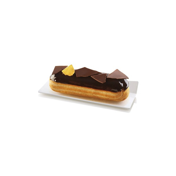 Set 100 vassoi monoporzioni rettangolari in plastica bianca da 14 x4 cm, riutilizzabili da Silikomart