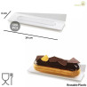 Set 100 vassoi monoporzioni rettangolari in plastica bianca da 14 x4 cm, riutilizzabili da Silikomart Set 100 vassoi monoporzioni rettangolari in plastica bianca da 14 x4 cm, riutilizzabili da Silikomart