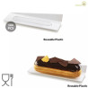 Set 100 vassoi monoporzioni rettangolari in plastica bianca da 14 x4 cm, riutilizzabili da Silikomart