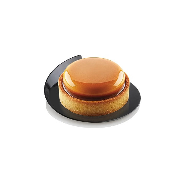 Set 100 vassoi monoporzioni rotondi in plastica neri da 86 mm, riutilizzabili da Silikomart