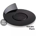 Set 100 vassoi monoporzioni rotondi in plastica neri da 86 mm, riutilizzabili da Silikomart