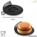 Set 100 vassoi monoporzioni rotondi in plastica neri da 86 mm, riutilizzabili da Silikomart