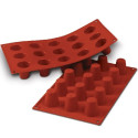 Stampo babà piccoli diametro 35 mm in silicone color terracotta SF019 da Silikomart