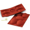 Half egg Silikomart: stampo in silicone per cavità a forma di 5 mezzo uovo da 102x73 h 36 mm