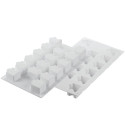 Puzzle 30 Silikomart: stampo silicone bianco con cutter in plastica per 16 mignon ad incastro 42x34 h 28 mm