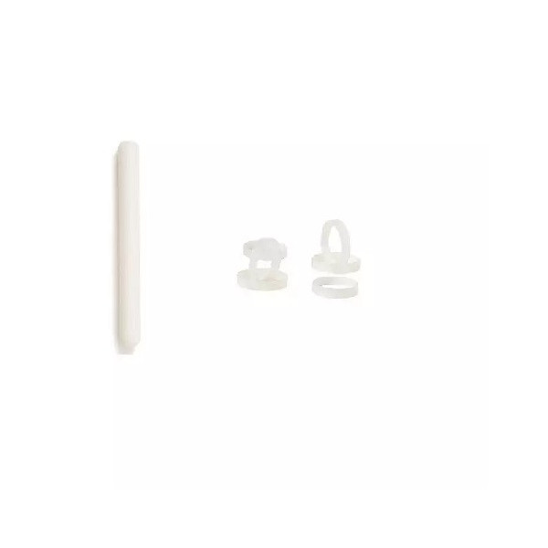 Kit mini mattarello liscio in Nylon 25 cm con spessori o guide piccole da Decora