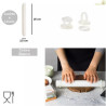 Kit mini mattarello liscio in Nylon 25 cm con spessori o guide piccole da Decora Kit mini mattarello liscio in Nylon 25 cm con spessori o guide piccole da Decora