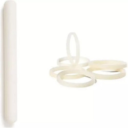 Kit Mattarello Grande Liscio in Nylon con Spessori Decora (50cm) – Per Stendere l’Impasto in Modo Uniforme