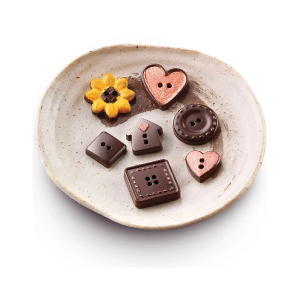 Choco Botton SCG25 Silikomart: stampo silicone 15 cioccolatini a forma di bottoni