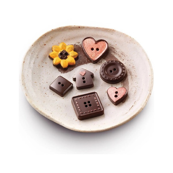 Choco Botton SCG25 Silikomart: stampo silicone 15 cioccolatini a forma di bottoni