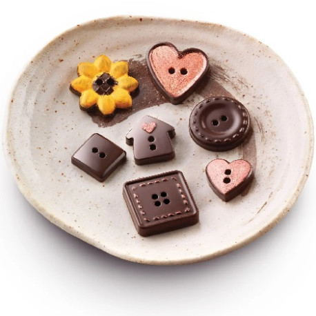 Choco Botton SCG25 Silikomart: stampo silicone 15 cioccolatini a forma di bottoni Choco Botton SCG25 Silikomart: stampo silicone 15 cioccolatini a forma di bottoni