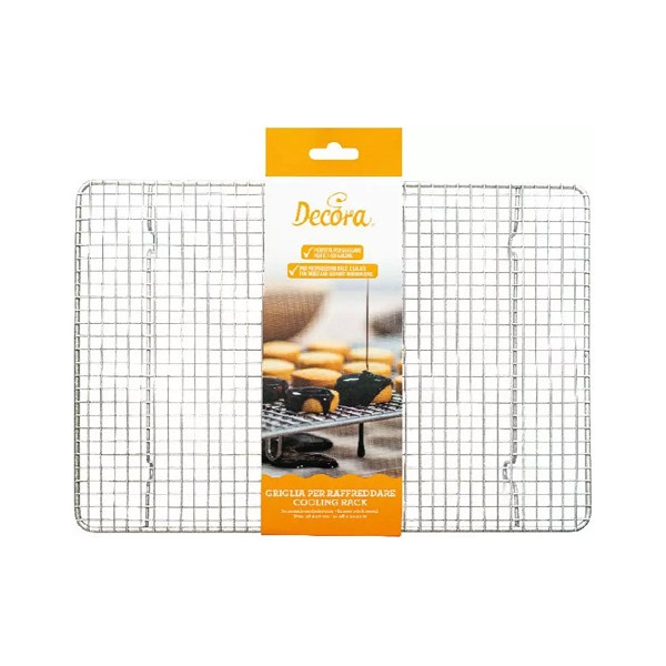 Griglia raffredda torte e di colaggio rettangolare in metallo antiaderente a maglie strette 38 cm x 26 cm da Decora