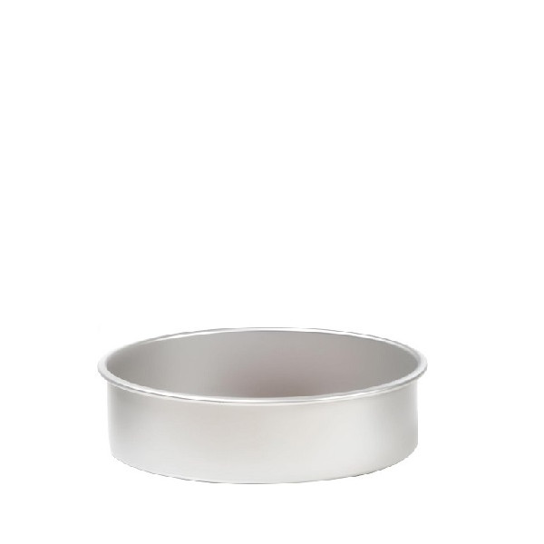 Teglia tonda liscia per torta americana in alluminio anodizzato 10 x h 7,5 cm di Decora