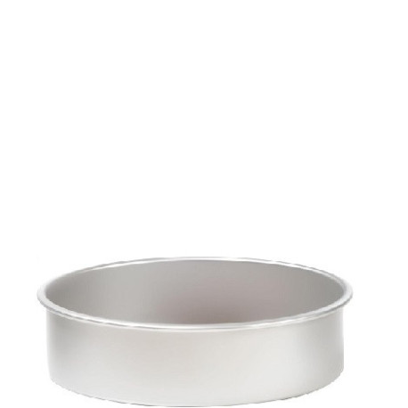 Teglia tonda liscia per torta americana in alluminio anodizzato ø10 x h 7,5 cm di Decora