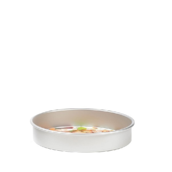 Teglia tonda liscia per torta americana in alluminio anodizzato alta 5 cm e diametro 10 cm da Decora