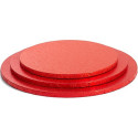 Sottotorta in cartone rosso tondo Decora: vassoio torta rigido diametro da 25 a 40 cm e spessore 1,2 cm