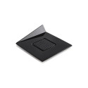 Set 100 vassoi monoporzioni quadrati in plastica nera di lato 83 mm, riutilizzabili da Silikomart