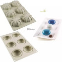 Mini Goccia Silikomart: stampo in silicone per 6 tortine di dimensioni 6,8x3,3 cm