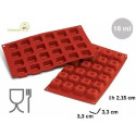 Stampo Small Square Savarin o mini savarin quadrati 3,3 cm in silicone di Silikomart