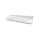 Set 100 vassoi monoporzioni rettangolari in plastica bianca da 14x4 cm, riutilizzabili da Silikomart