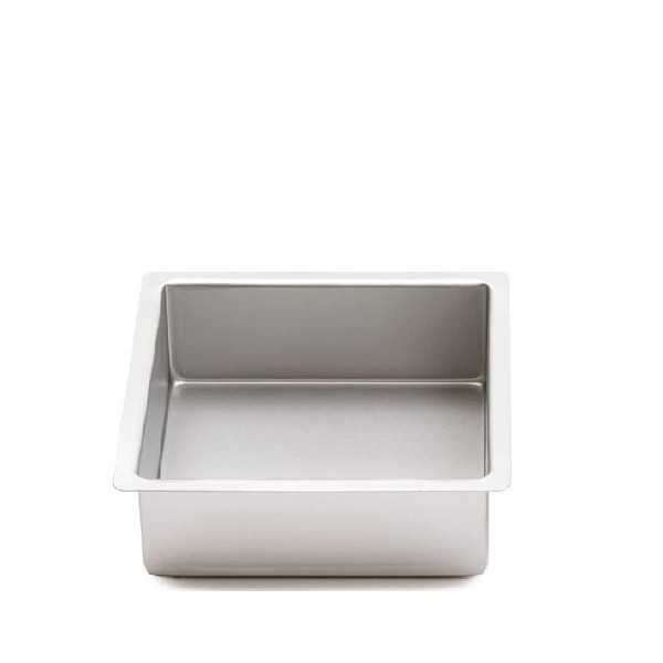 Teglia quadrata 15x15 h7,5 cm liscia bordi dritti per Wedding Cake o Torta Nuziale per torta a piani in alluminio anodizzato