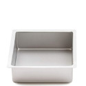 Teglia quadrata 20x20 h7,5 cm liscia bordi dritti in alluminio anodizzato da Decora ideale per torta a piani