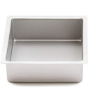 Teglia quadrata 40x40 h7,5 cm liscia bordi dritti in alluminio anodizzato da Decora ideale per torta a piani