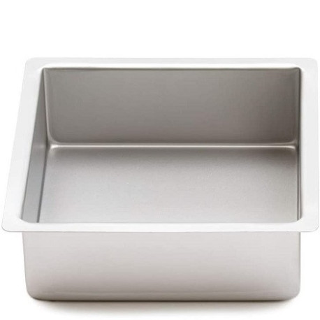 Teglia quadrata 40x40 h7,5 cm liscia bordi dritti in alluminio anodizzato da Decora ideale per torta a piani