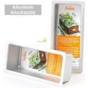 Teglia rettangolare liscia con bordo diritto ed alto da Decora in alluminio anodizzato 25,4x10,2 h 7,5 cm