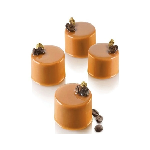 Cylinders SF098 Silikomart: stampo in silicone 12 monoporzioni a cilindro diametro 4,8 cm, altezza 5 cm