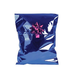 Buste Regalo Metallizzate Argento con Adesivo per Chiusura – 28×40cm (4 PZ)