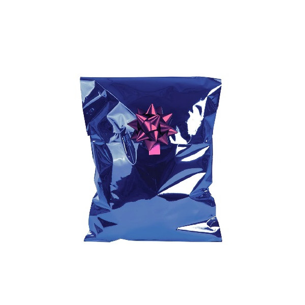 Busta regalo metallizzata con chiusura adesiva in confezione da 4 buste rettangolari di 28x40 cm
