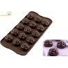 Rose: stampo in silicone per 15 cioccolatini rose di diametro 2,8 cm ed altezza 1,8 cm da Silikomart