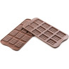 Tablette Silikomart: stampo in silicone marrone per 12 mini tavolette di cioccolato 38x28 h 4,5 mm Tablette Silikomart: stampo in silicone marrone per 12 mini tavolette di cioccolato 38x28 h 4,5 mm