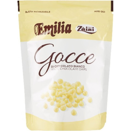 Gocce di cioccolato Emilia bianco 140 g Zaini Gocce di cioccolato Emilia bianco 140 g Zaini
