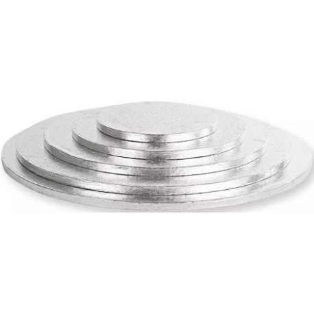 Da 18 a 40 cm sottotorta cartone argento tondo Decora vassoio torta rigido spessore 1,2 cm Da 18 a 40 cm sottotorta cartone argento tondo Decora vassoio torta rigido spessore 1,2 cm