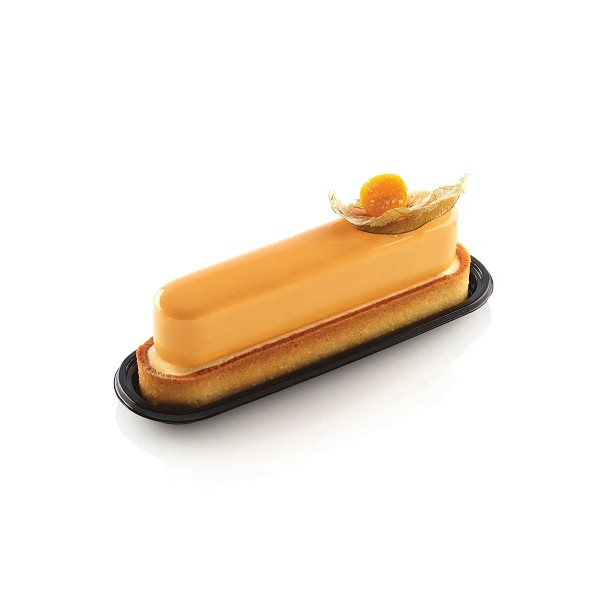 100 Vassoi monoporzioni Fascion Eclair di Silikomart, in plastica nera, riutilizzabili