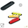 Set di 100 vassoi monoporzioni Caroline in plastica rigida nera 102 x 42 mm da Silikomart Set di 100 vassoi monoporzioni Caroline in plastica rigida nera 102 x 42 mm da Silikomart