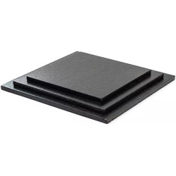 Sottotorta Rigido Quadrato Nero Decora – Spessore 1,2 cm, Base per Torte 25×25 / 30×30 cm