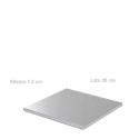 Sottotorta in cartoncino quadrato argento Decora 25x25 h1,2 cm vassoio torta rigido