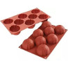Dome Strie o Cupola Striata, Stampo Semisfera 8 cm in silicone da Silikomart