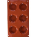 Stampo per 6 tartellette diametro 7 cm altezza 2 cm in silicone SF016 da Silikomart