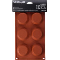 Stampo per 6 tartellette diametro 7 cm altezza 2 cm in silicone SF016 da Silikomart
