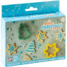Decorazioni Christmas Decora: set 2 tagliapasta e 4 stencil per alberi e stelle natalizie decorati