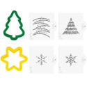 Decorazioni Christmas Decora: set 2 tagliapasta e 4 stencil per alberi e stelle natalizie decorati