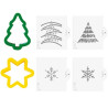 Decorazioni Christmas Decora: set 2 tagliapasta e 4 stencil per alberi e stelle natalizie decorati