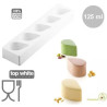 Multiflex Drop 125 Silikomart stampo silicone barra per 5 gocce 80x51 h 45 MM Multiflex Drop 125 Silikomart stampo silicone barra per 5 gocce 80x51 h 45 MM