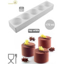 Multiflex 170 Silikomart: stampo silicone 5 cilindri diametro 7 cm h 45 mm