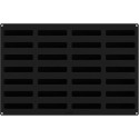 Stampo sessantaquaranta Stripe Eclair SQ083 Silikomart: teglia in silicone nero per 28 barrette quadrate da 13 x 2,8 h 2,8 cm